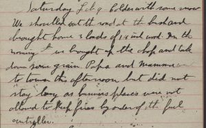 Selection of writing from Rowand Burgess Diary.