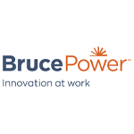 Dark blue and gold logo that reads "Bruce Power: Innovation at Work"