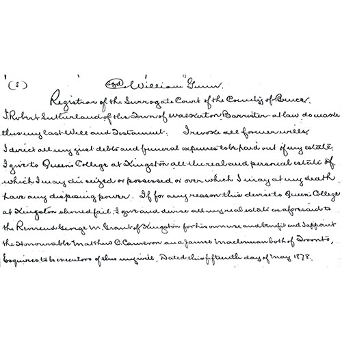Will of Robert Sutherland