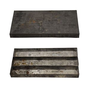 Metal box with three sections