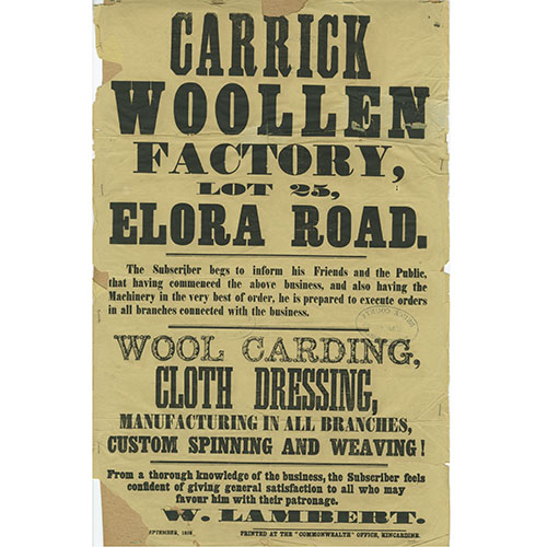 Poster for Carrick Woollen Factory