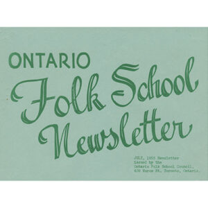 Cover of Ontario Folk School newsletter
