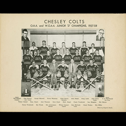 Team photo of the Chesley Colts dated 1958