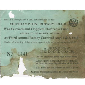 Raffle ticket dated 1942