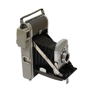 Folding camera positioned open.