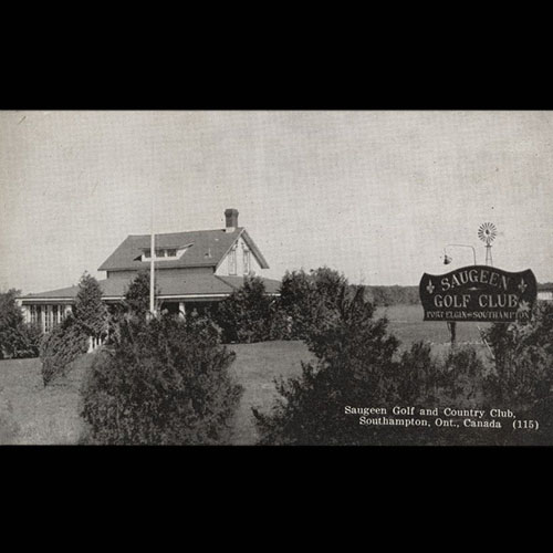 View of club house and sign for Saugeen Golf Club