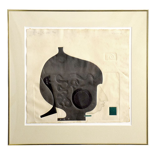 Relief print titled Toy Soldier