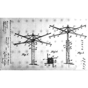 Patent drawing for clothes reel.