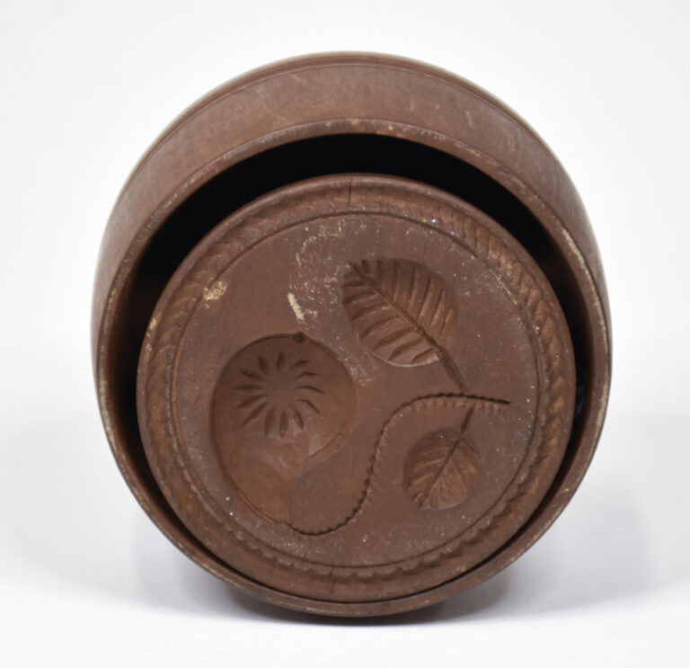 Quarter-pound butter mold used by Paisley Creamery ca.1920. BCM&CC Collection, 2025.008.004a-b.