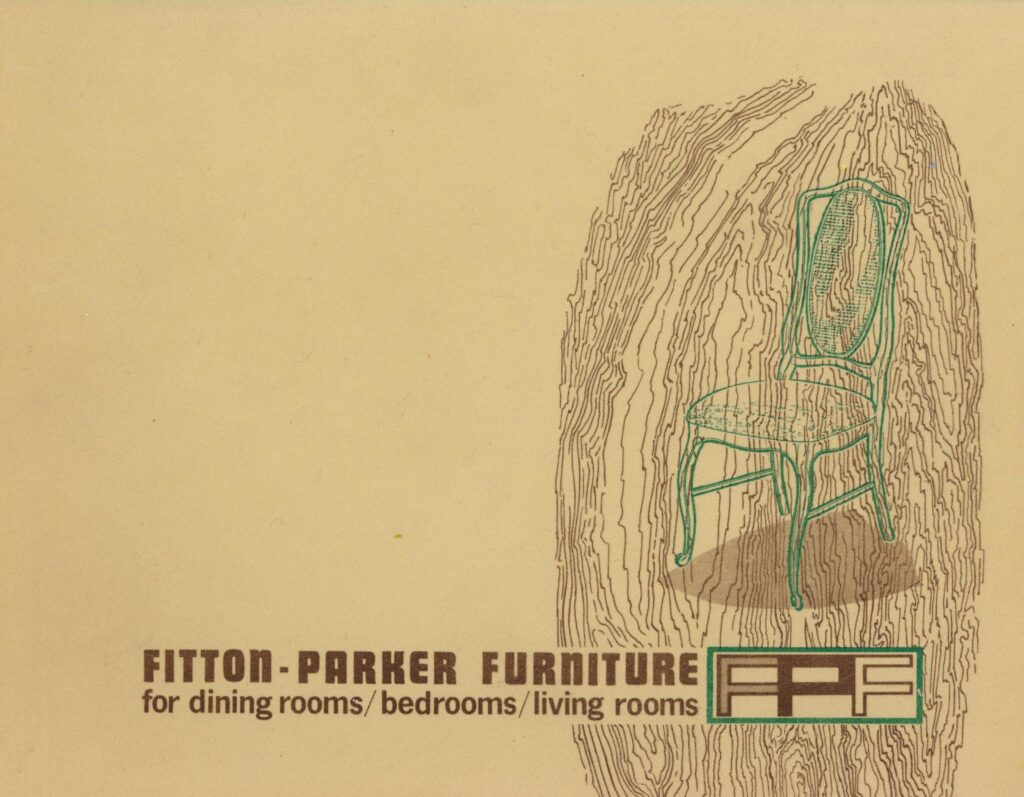 Front cover of Fitton-Parker Furniture Catalogue, with illustration of wooden chair